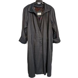 Neiman Marcus Iridescent Blue/Gray with Paisley Zip Lining Trench Coat Size 12